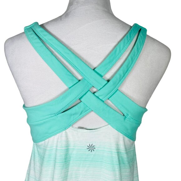 Athleta Mint Green Stride Crunch & Punch Cross Back Tank Top Size LT - Picture 6 of 11